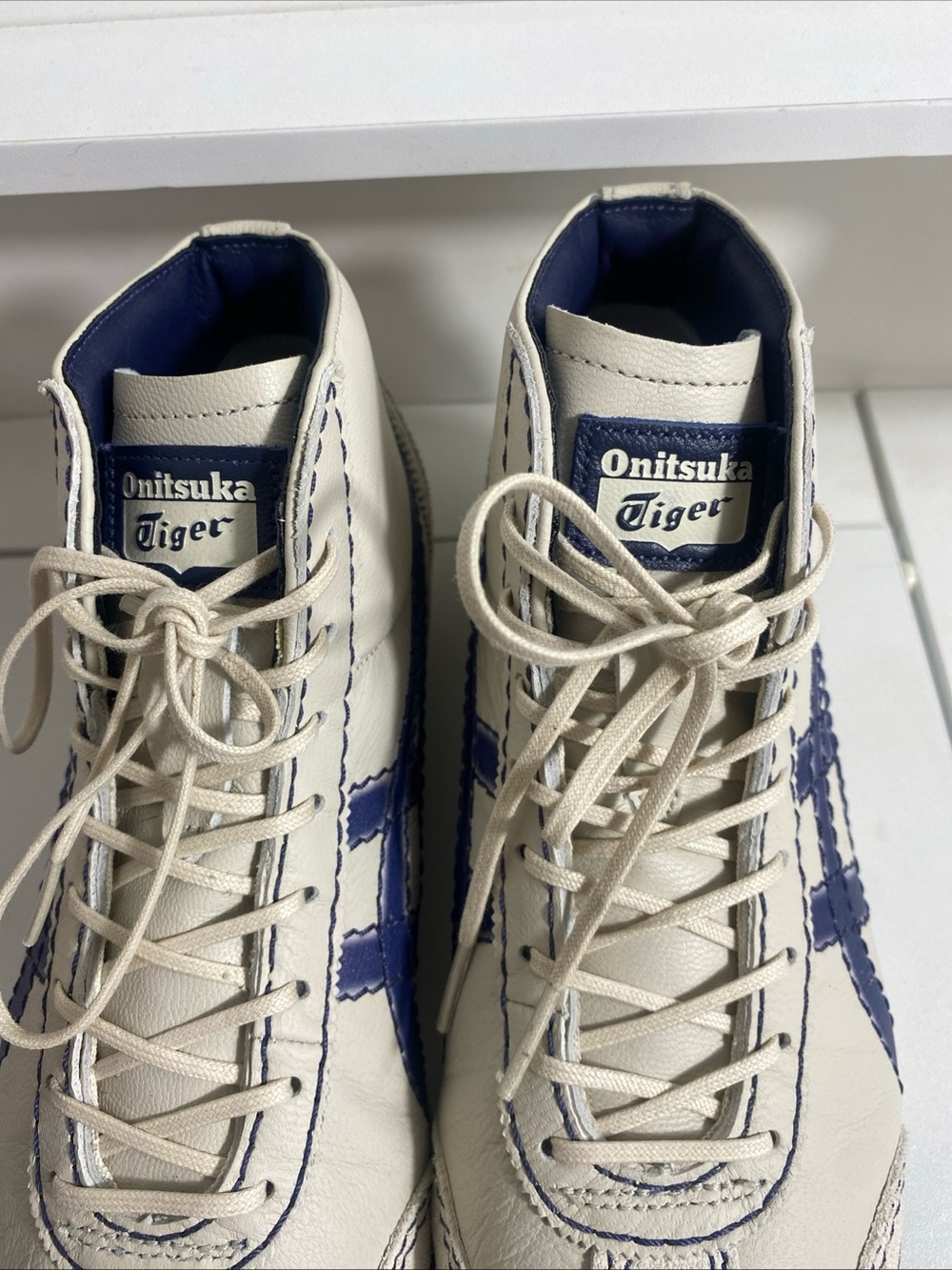Onitsuka Tiger Mexico 66 SD M PF High Top Men's Size 5.5 Beige Blue New W/O Box - Picture 7 of 16